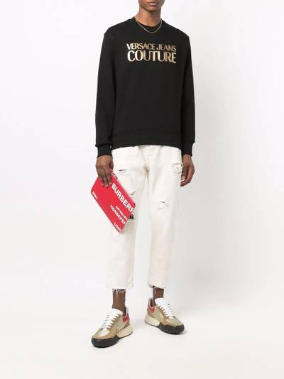 VERSACE JEANS COUTURE metallic-logo cotton sweatshirt outlook