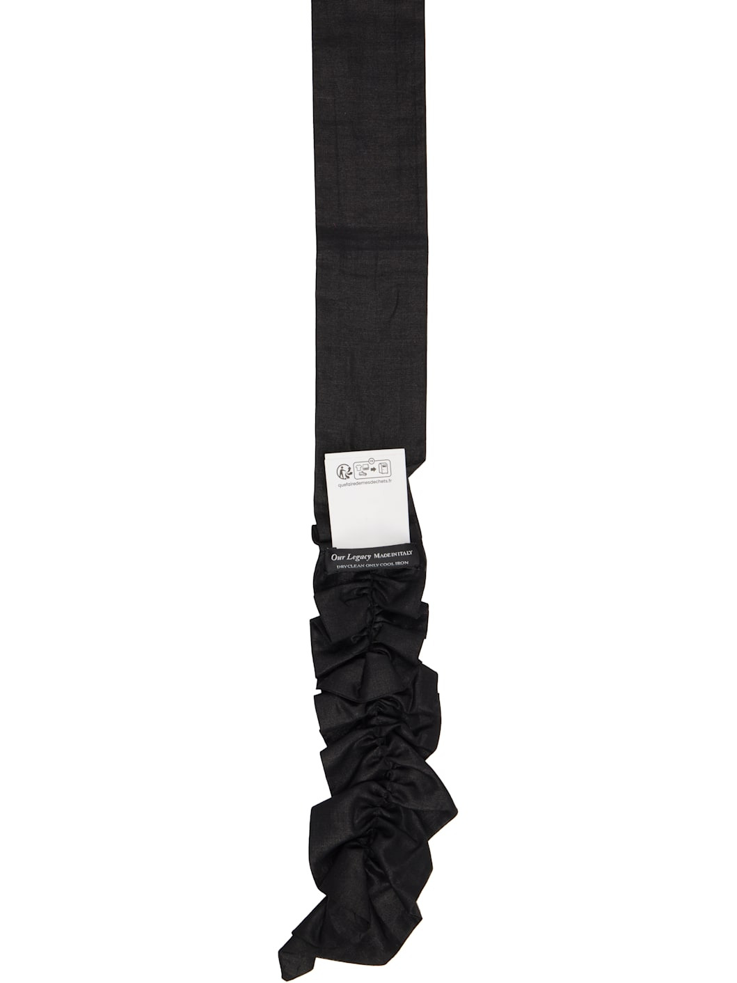 Black Gathered Tie - 3