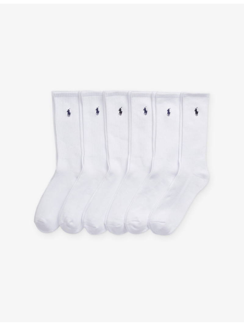 Branded Pack of Six Cotton-Blend Socks 1