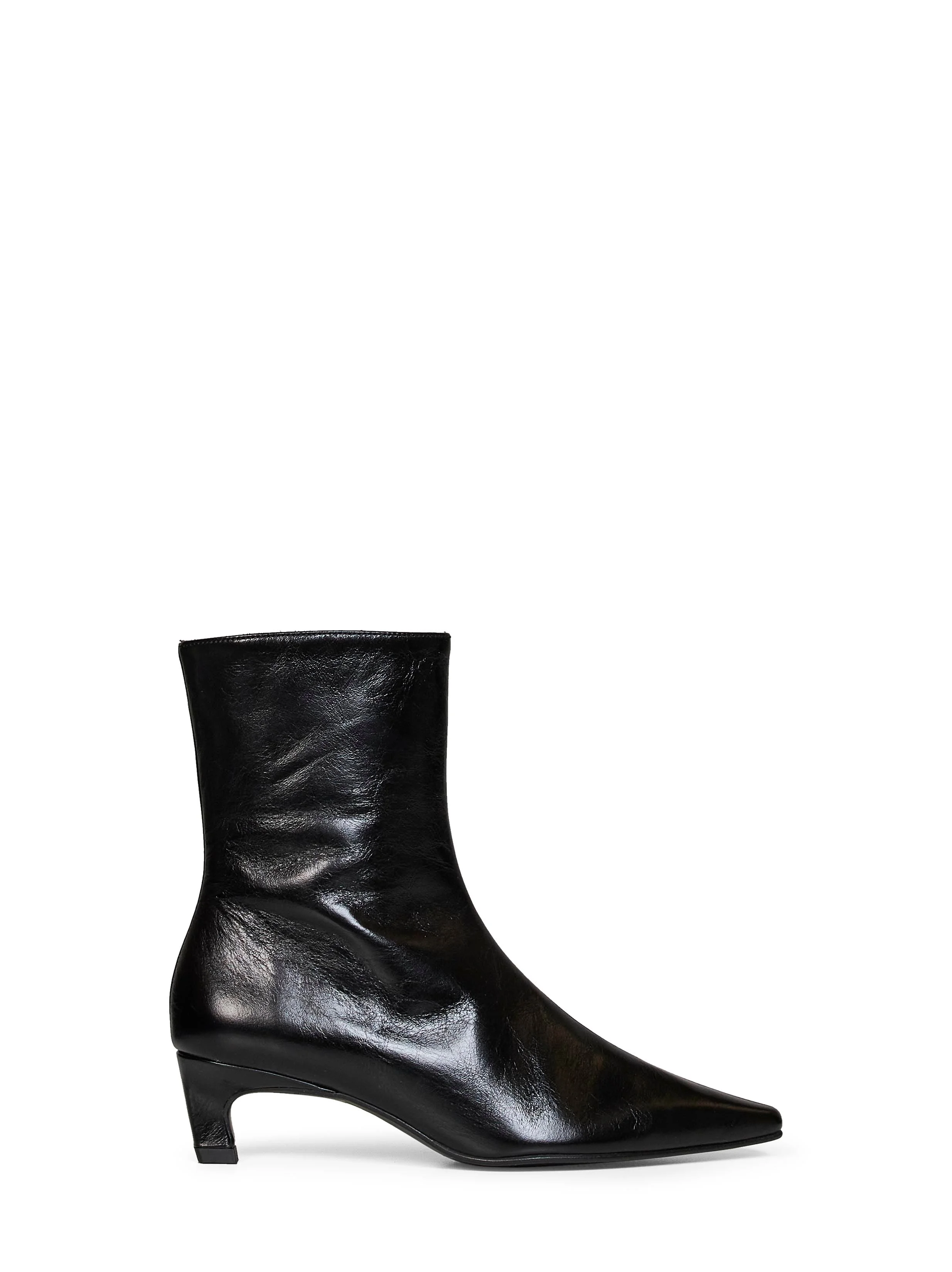 Black crinkled-effect leather Ambar Rift ankle boots - 1
