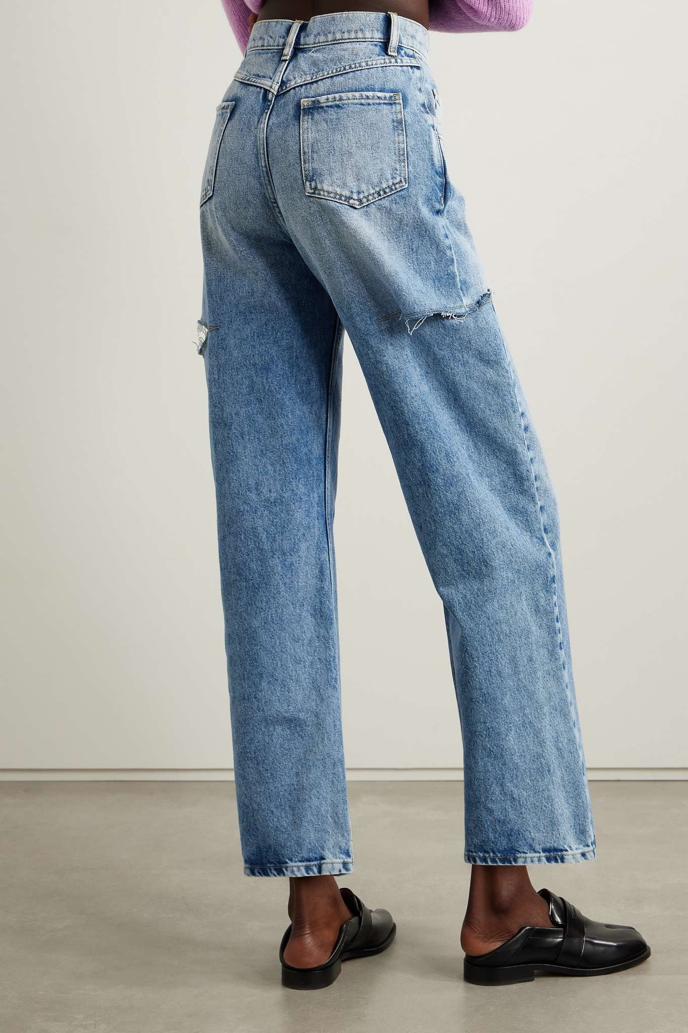 MAISON MARGIELA★素敵！Frayed high-rise slim-leg jeans MAISON MARGIELA Frayed high-rise slim-leg jeans | THE OUTNET