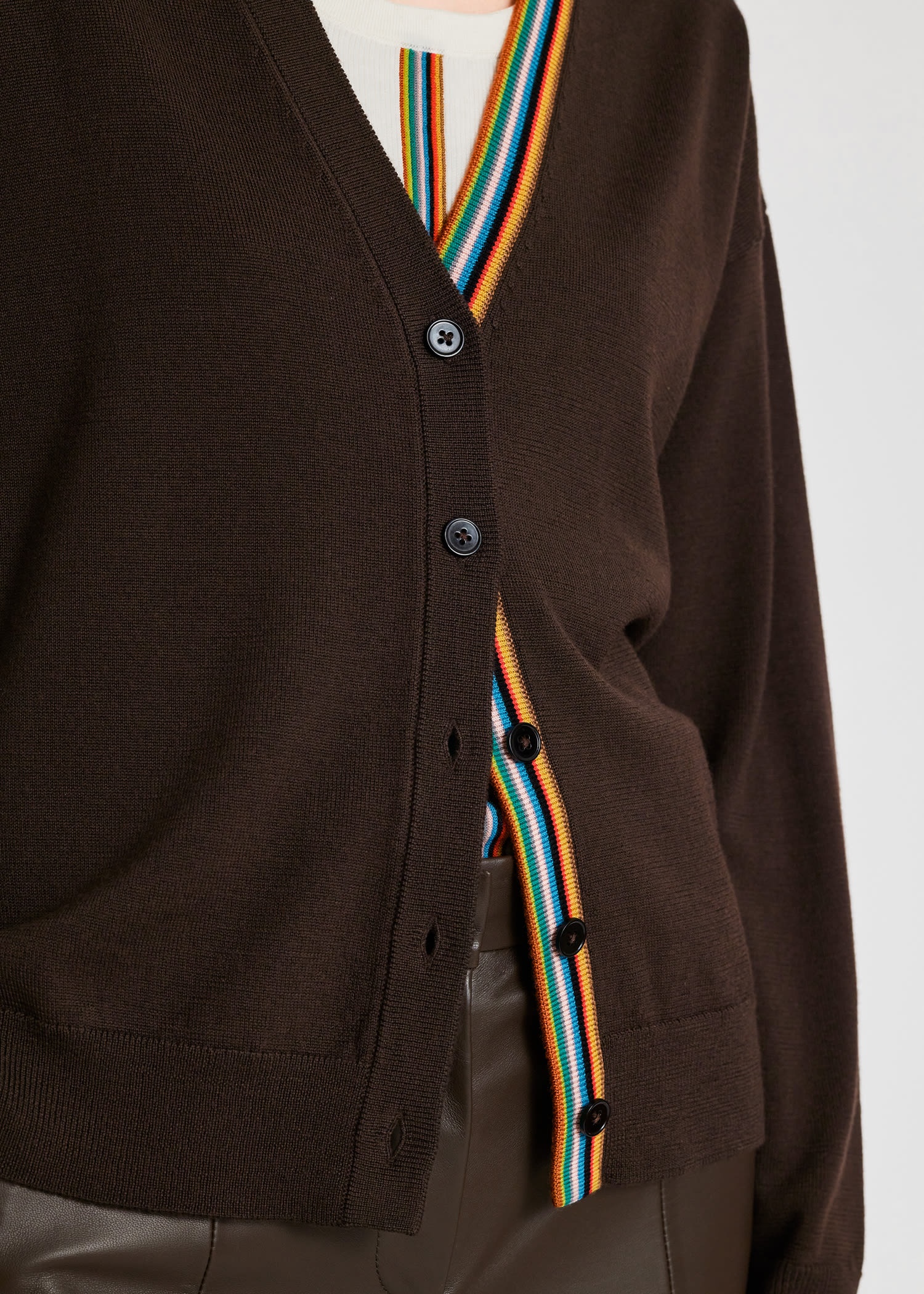 Merino Wool 'Signature Stripe' Cardigan - 6
