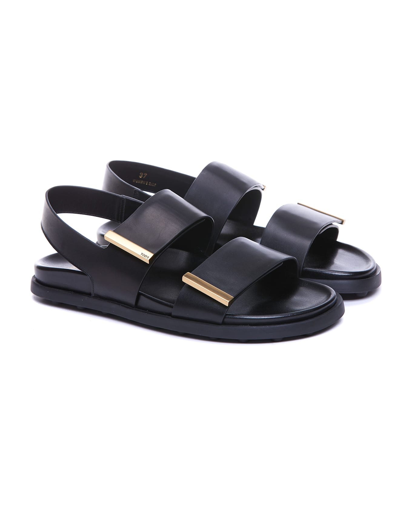 Black Leather Sandals - 4