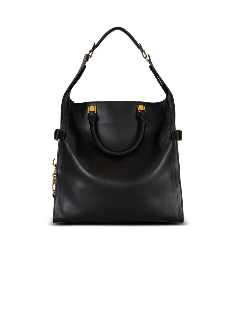 Pulse Large waxed calfskin leather tote bag 4