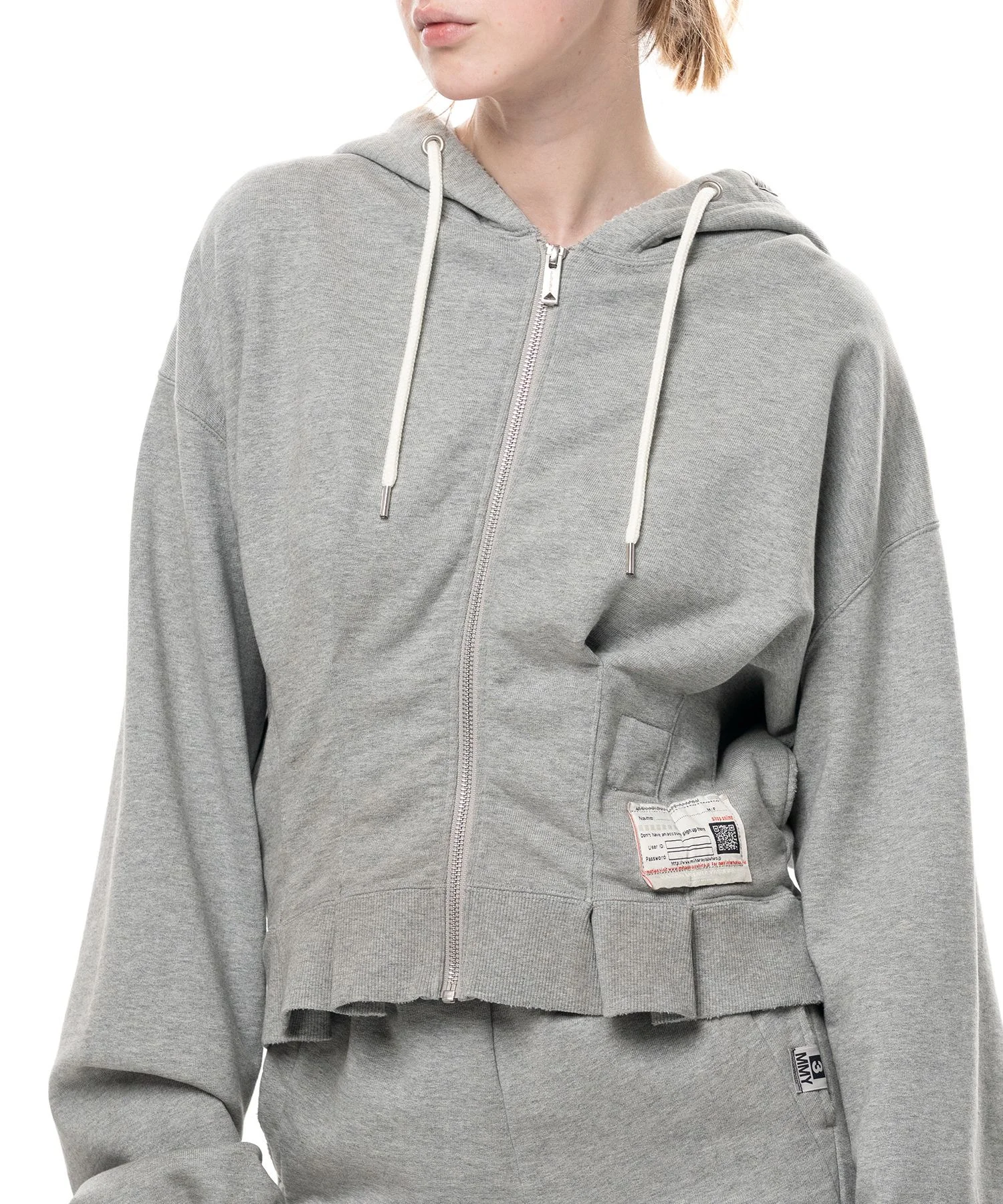 Waist Tucked Zip up Hoodie - 1