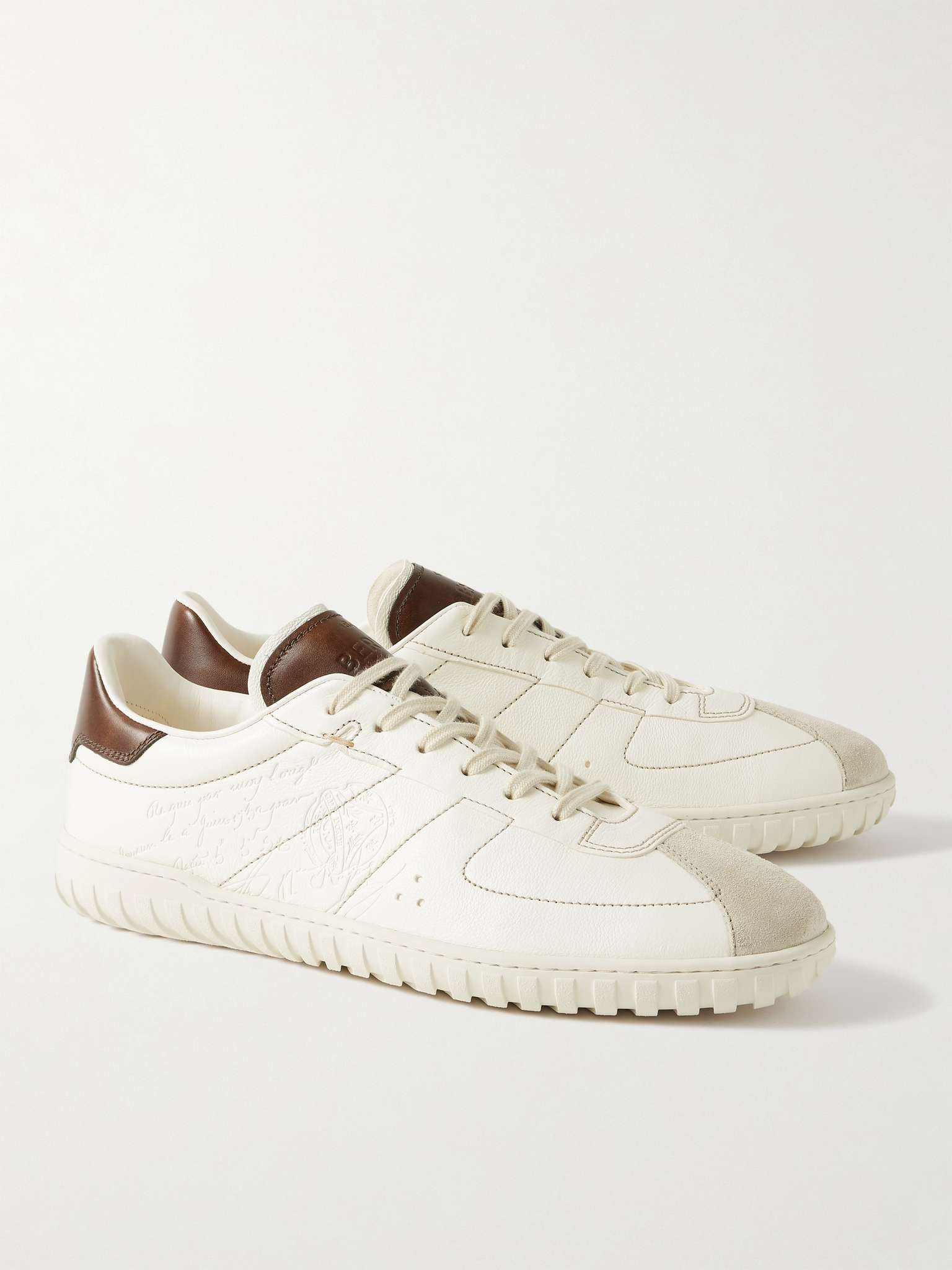 Trainer Scritto Suede-Trimmed Venezia Leather Sneakers - 4