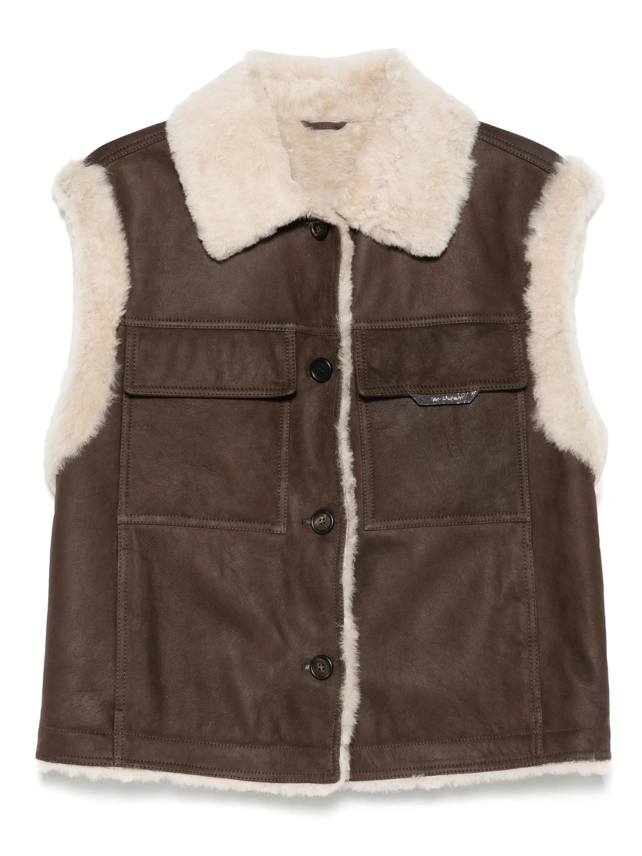 Shearling-collar Gilet - 1