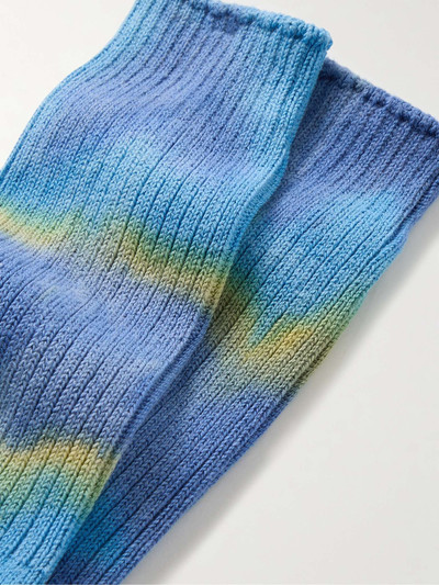 ANONYMOUSISM Tie-Dyed Ribbed Cotton-Blend Socks outlook