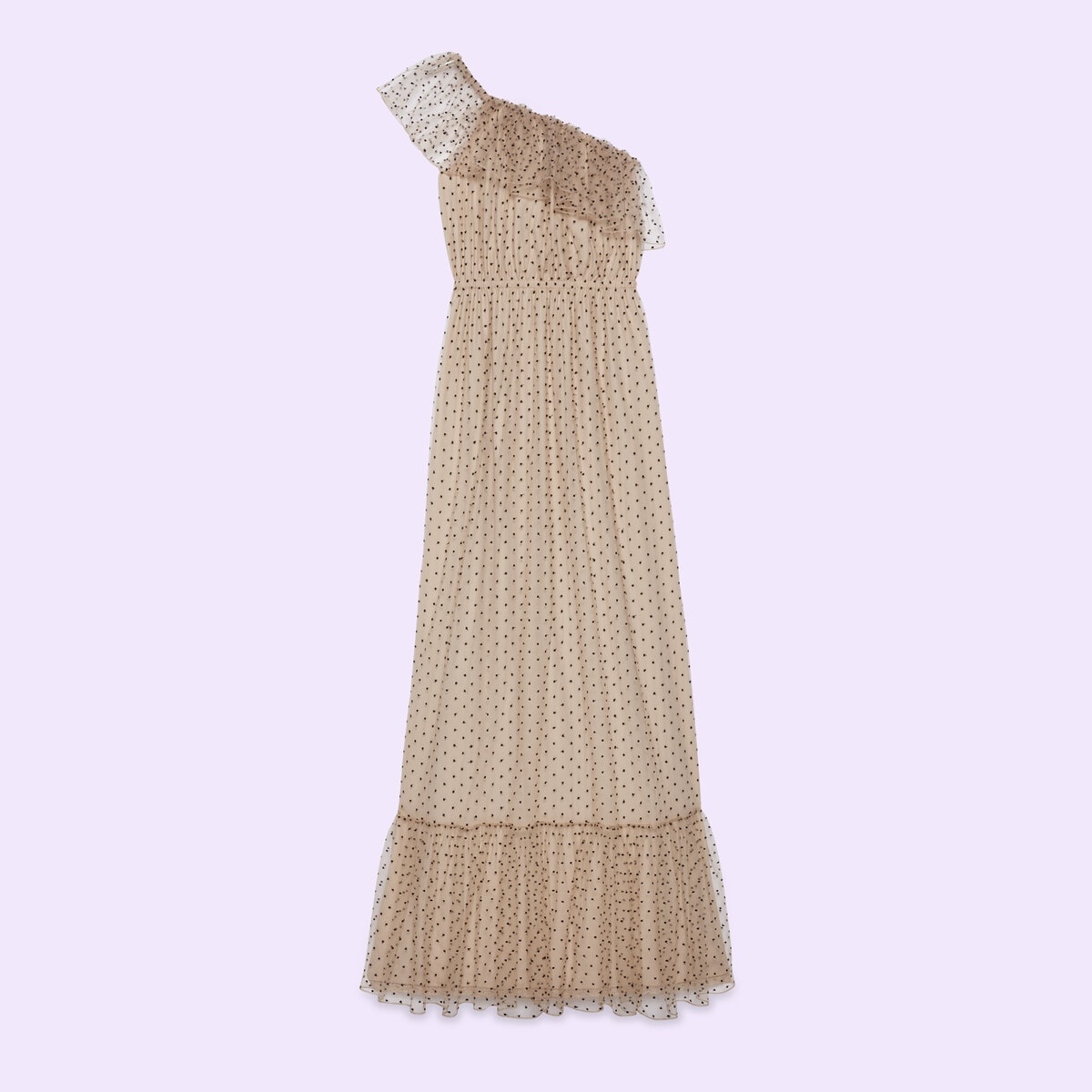 Long polka dot sleeveless tulle dress - 1