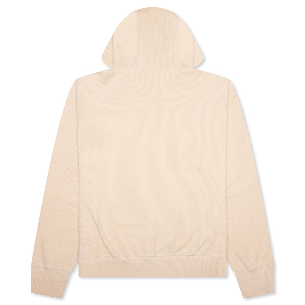 BOXY FIT VELVET SWEATSHIRT WITH POCKET BASE - CLAY - 2