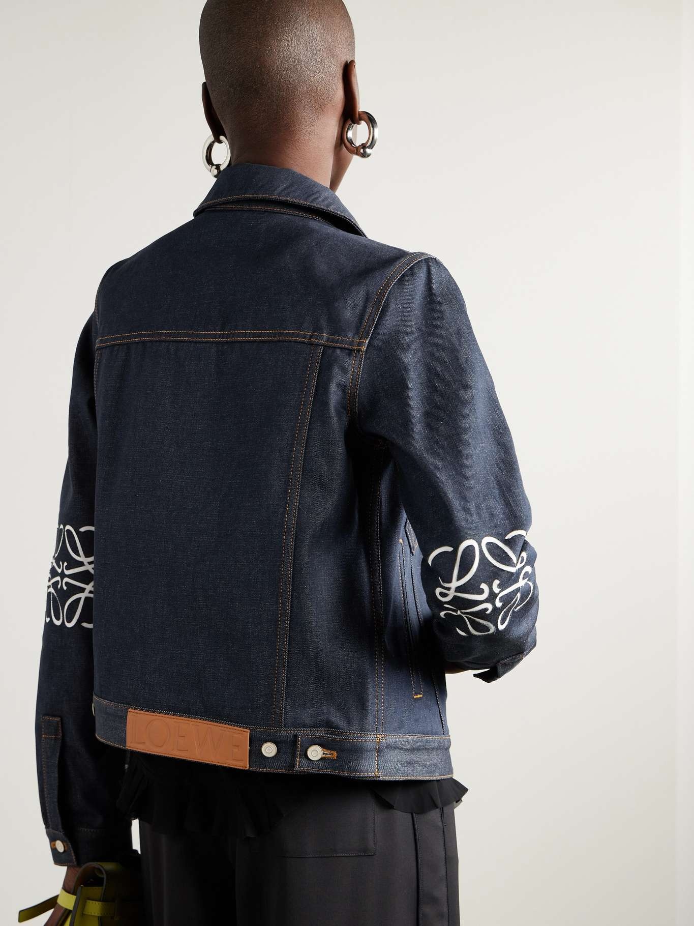 Anagram appliquéd denim jacket - 4