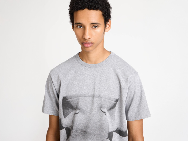 MENS GESTURE T-SHIRT IN MID GREY MELANGE 4
