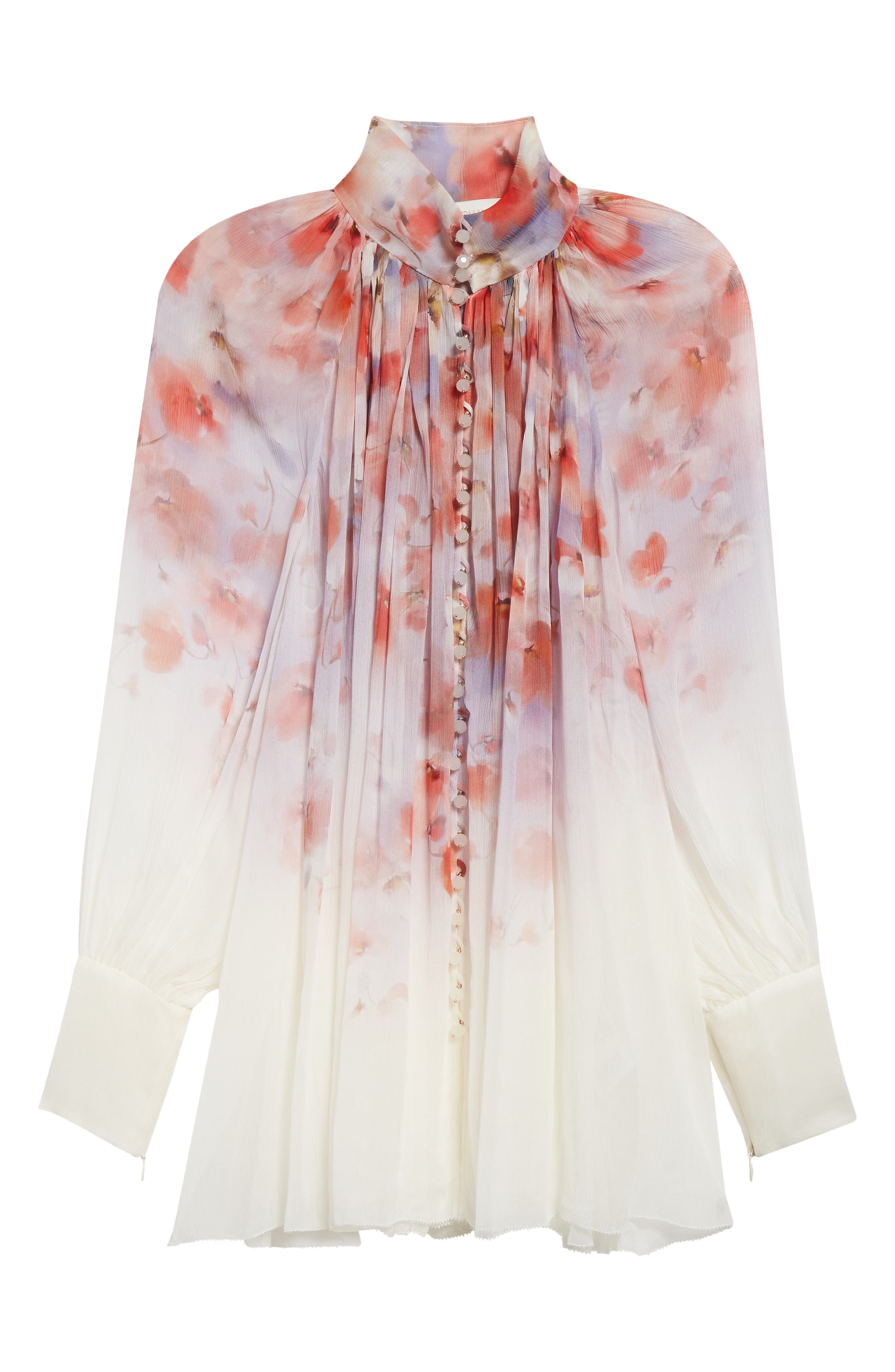 Zimmermann Crush Floral Print Gathered Top in Scarlet Floral at Nordstrom - 6