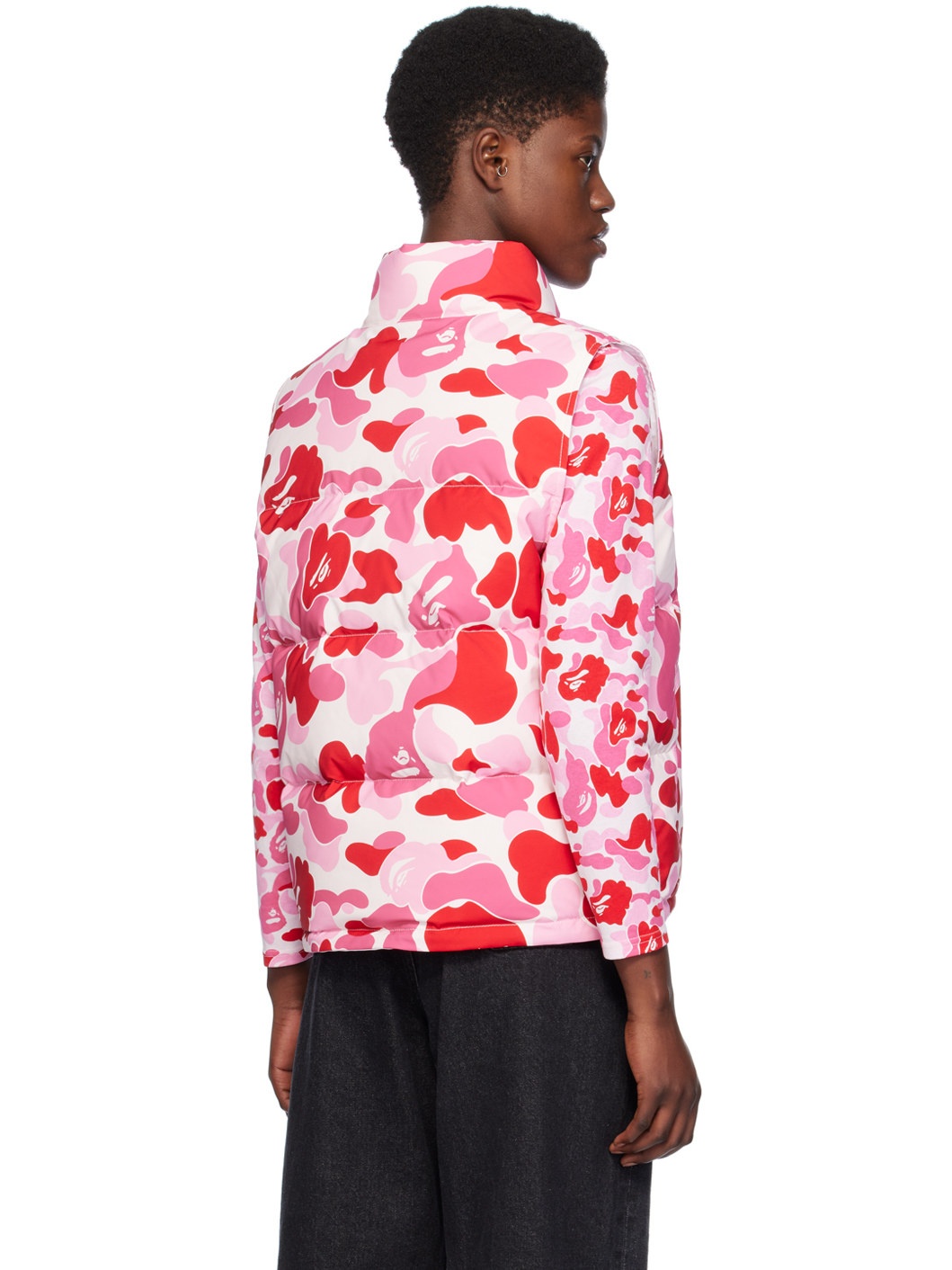 A BATHING APE® Pink ABC Camo Reversible Down Vest | REVERSIBLE