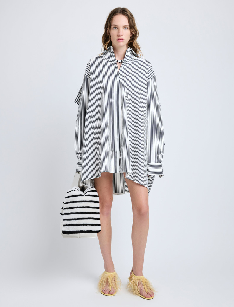 Proenza Schouler Isla Dress in Stripe Cotton Silk Poplin outlook