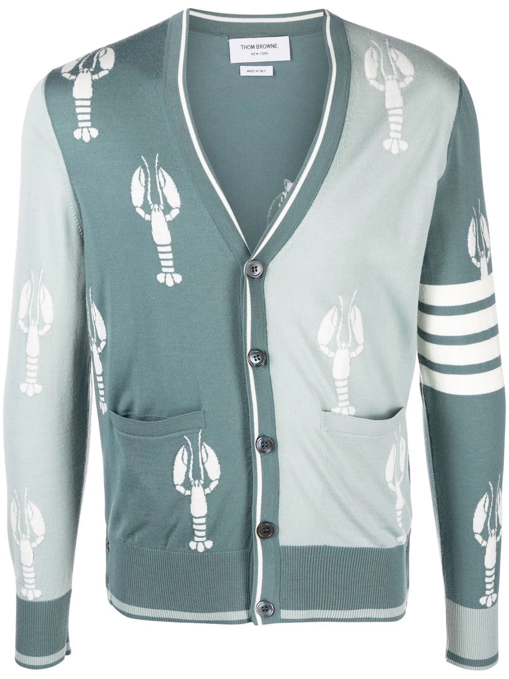 fun mix lobster Icon intarsia-knit cardigan - 1