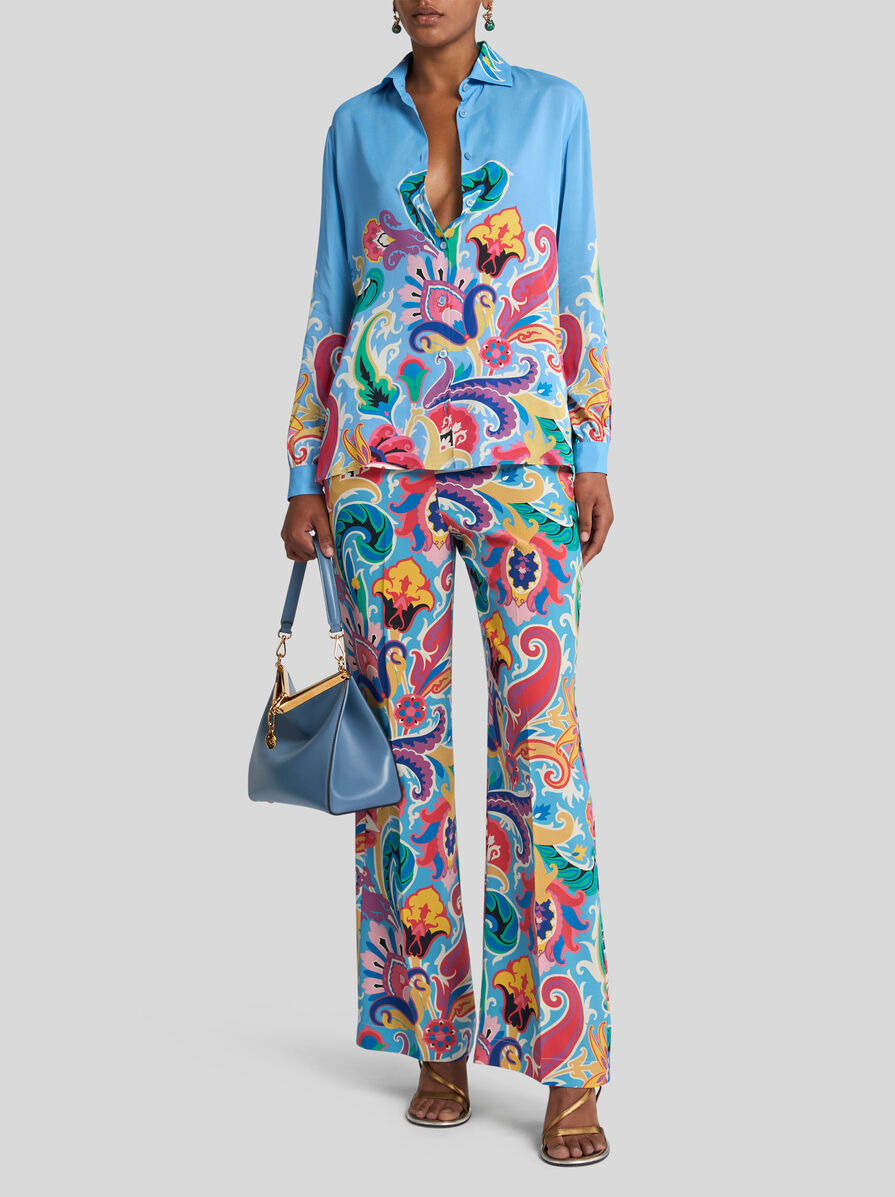 SILK TROUSERS WITH FLORAL PRINT - 4