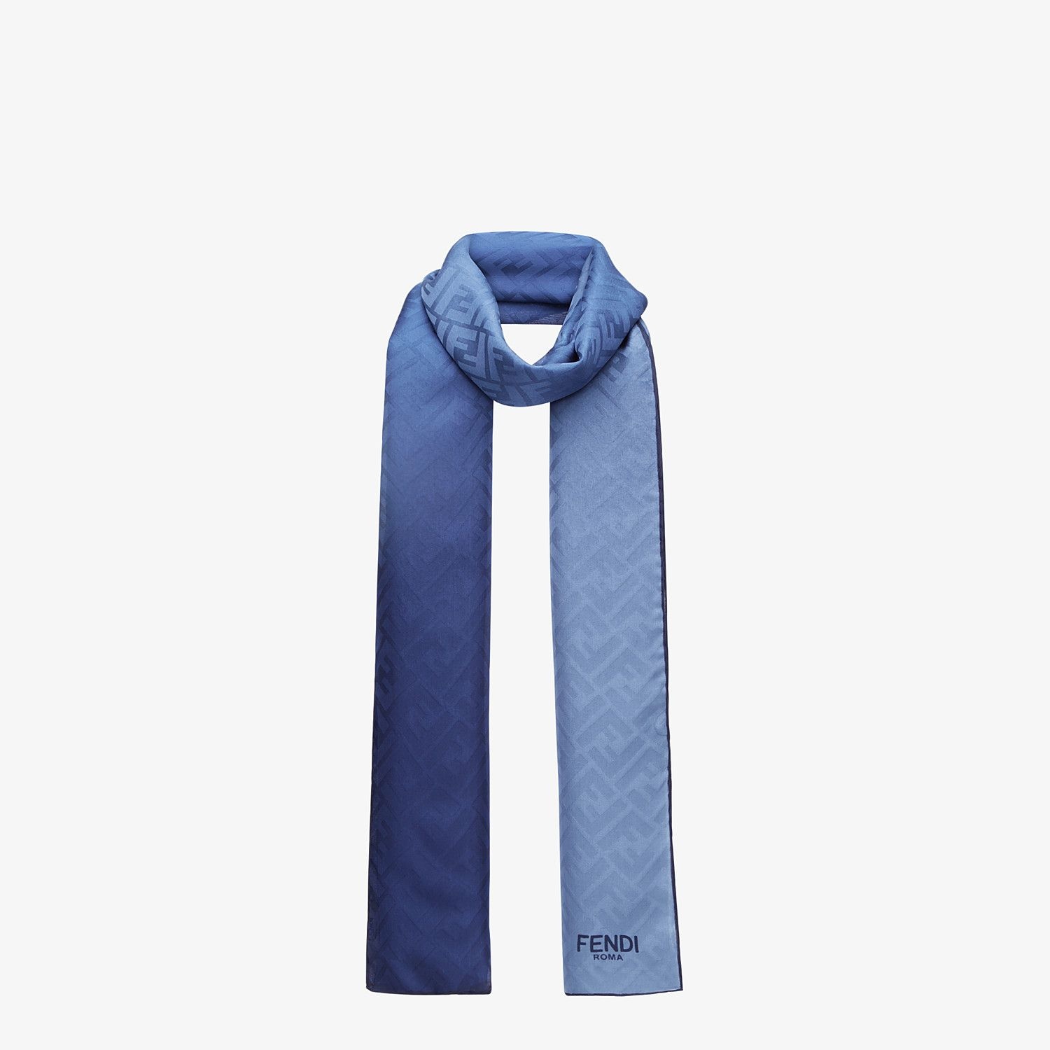 Stole in blue silk - 2