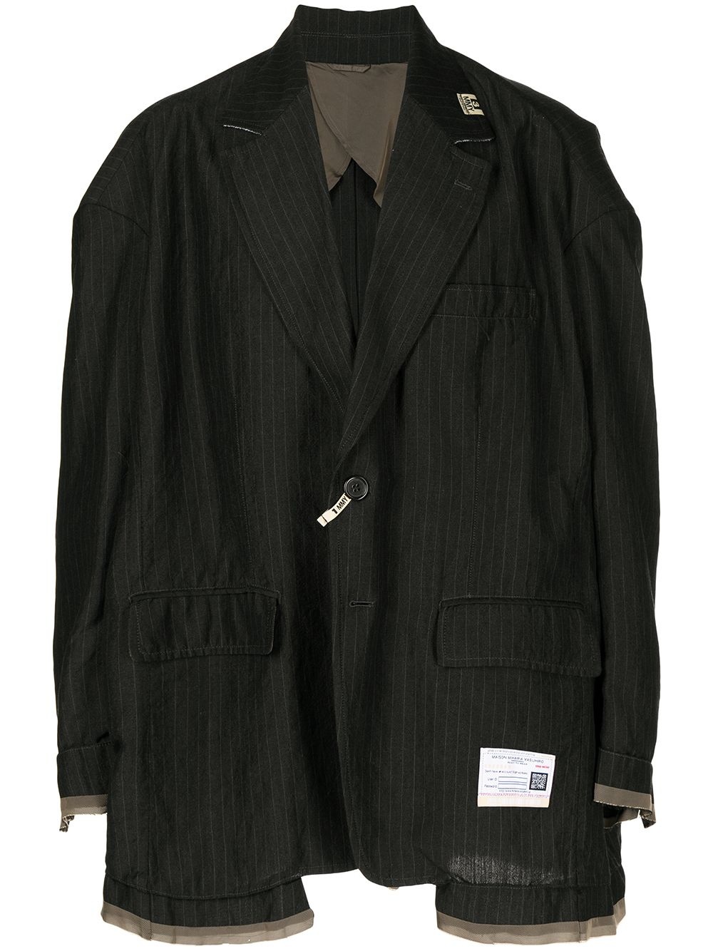 deconstructed pinstripe blazer - 1