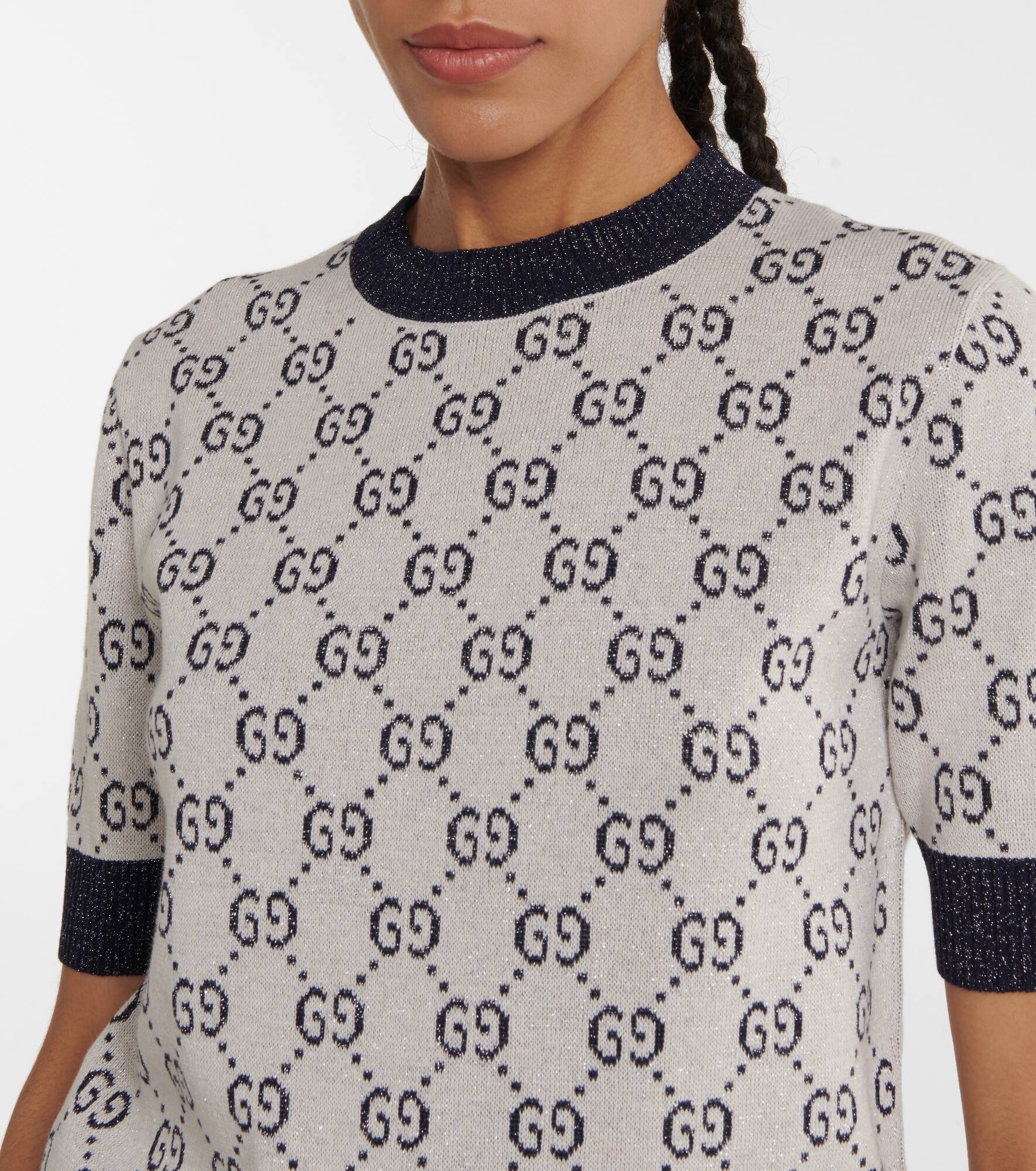 Cotton-blend lamé top - 4