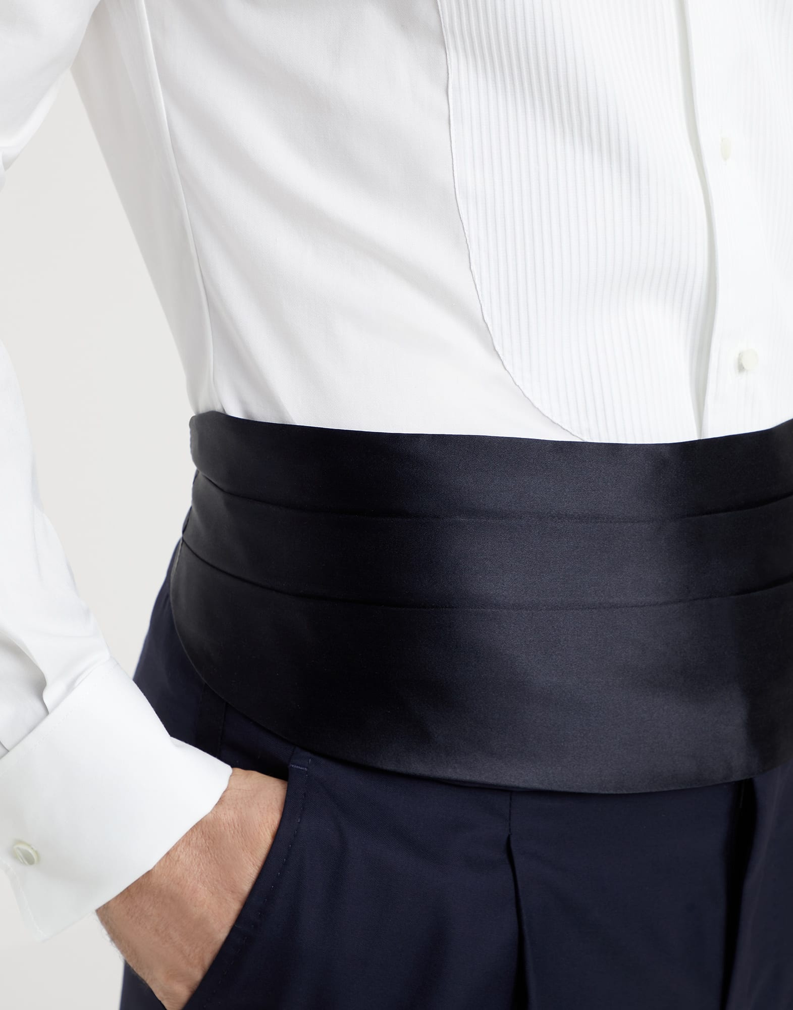 Cotton and silk satin cummerbund - 3