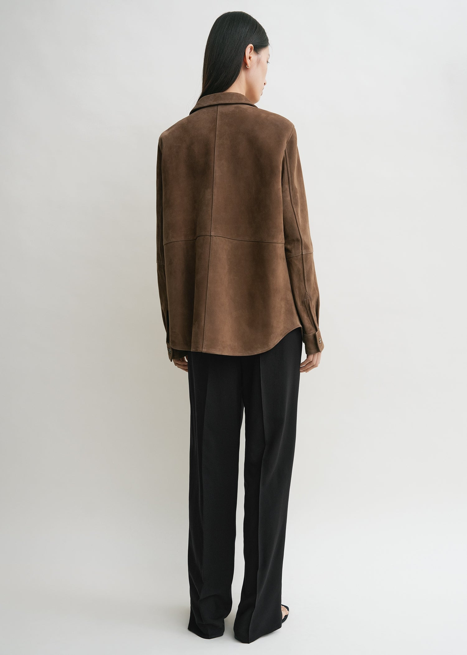 Soft suede shirt tobacco - 4