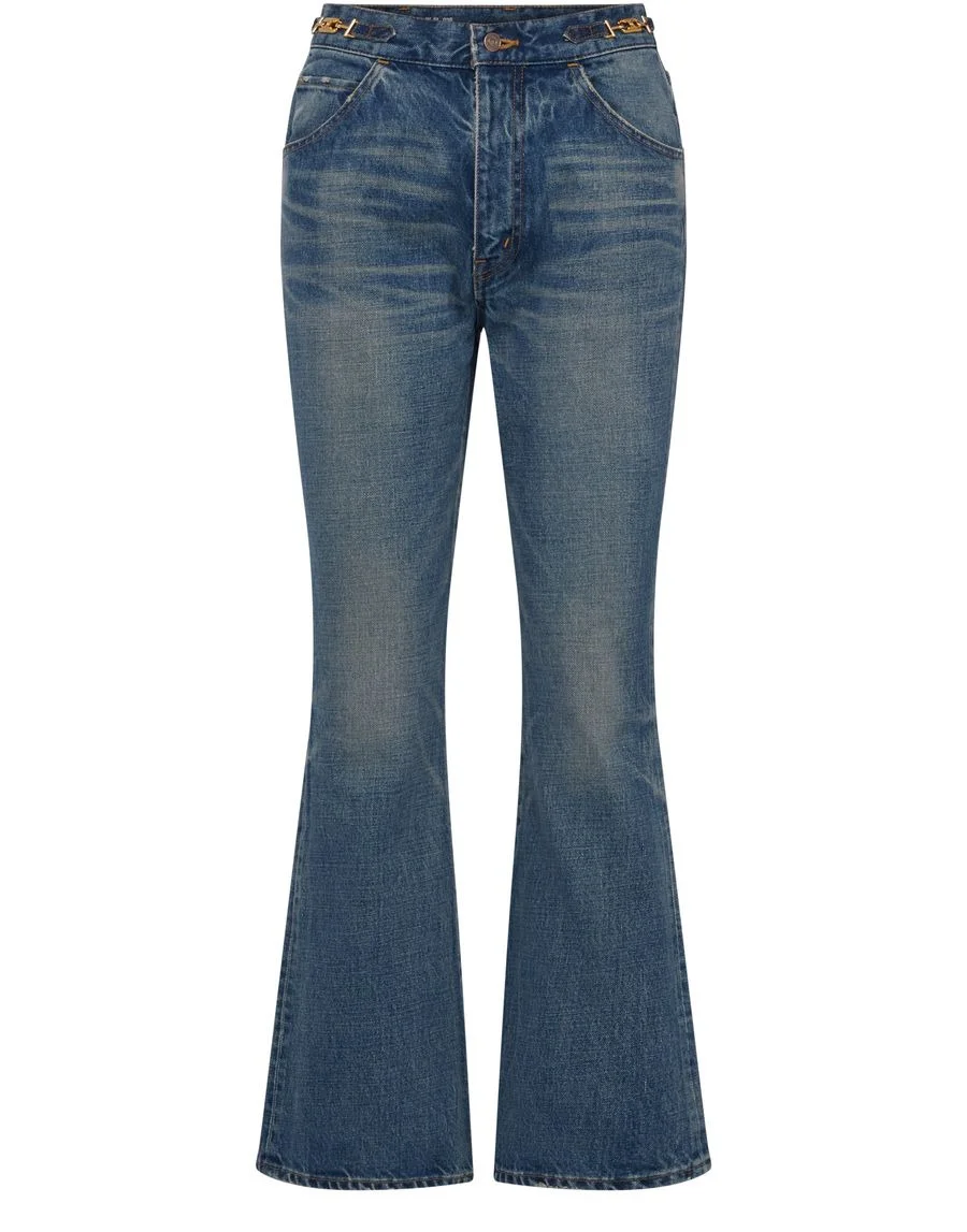 Dylan flared jeans with signature in union wash denim - 1