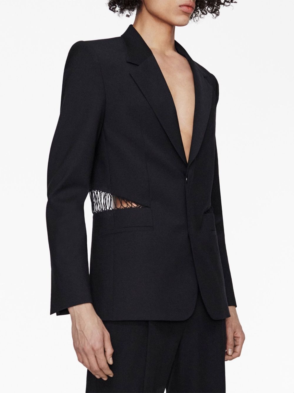 single-breasted wool blazer - 6