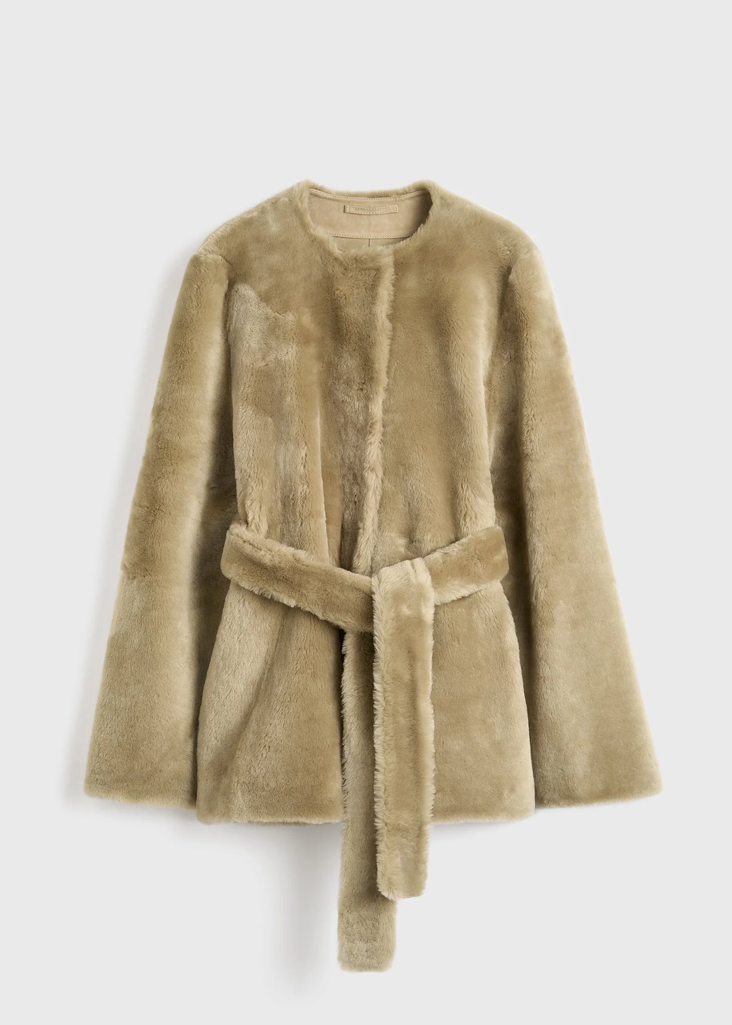 Plush shearling jacket rye - 1