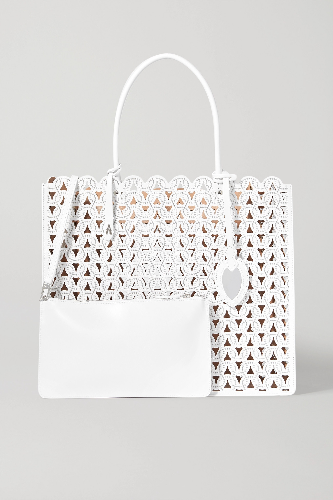 Garance medium studded laser-cut leather tote - 6