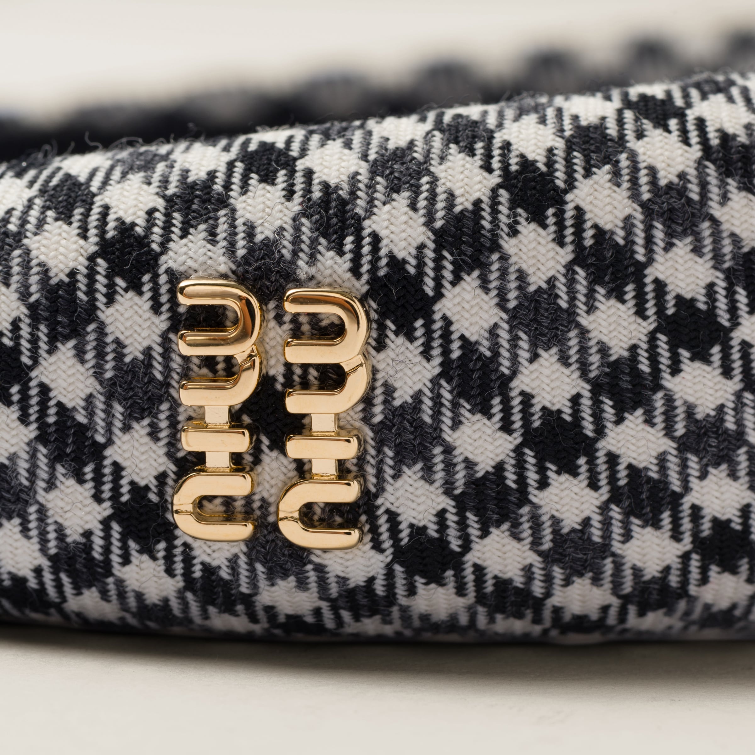 Gingham check wool headband - 2