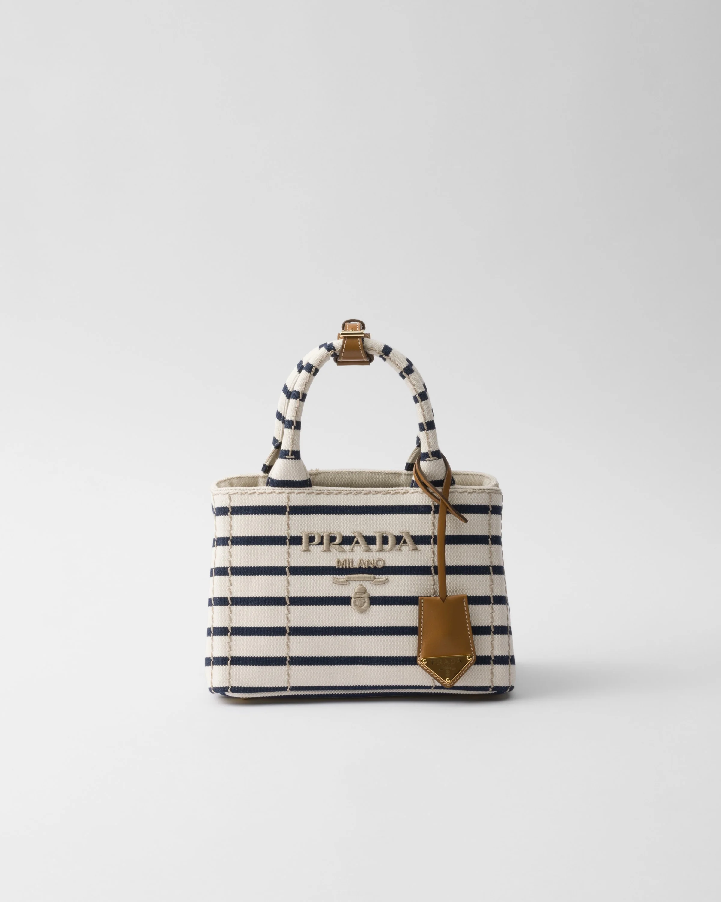 Striped cotton canvas mini-bag - 1