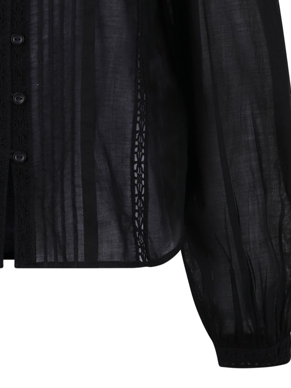 lace-insert button shirt - 4