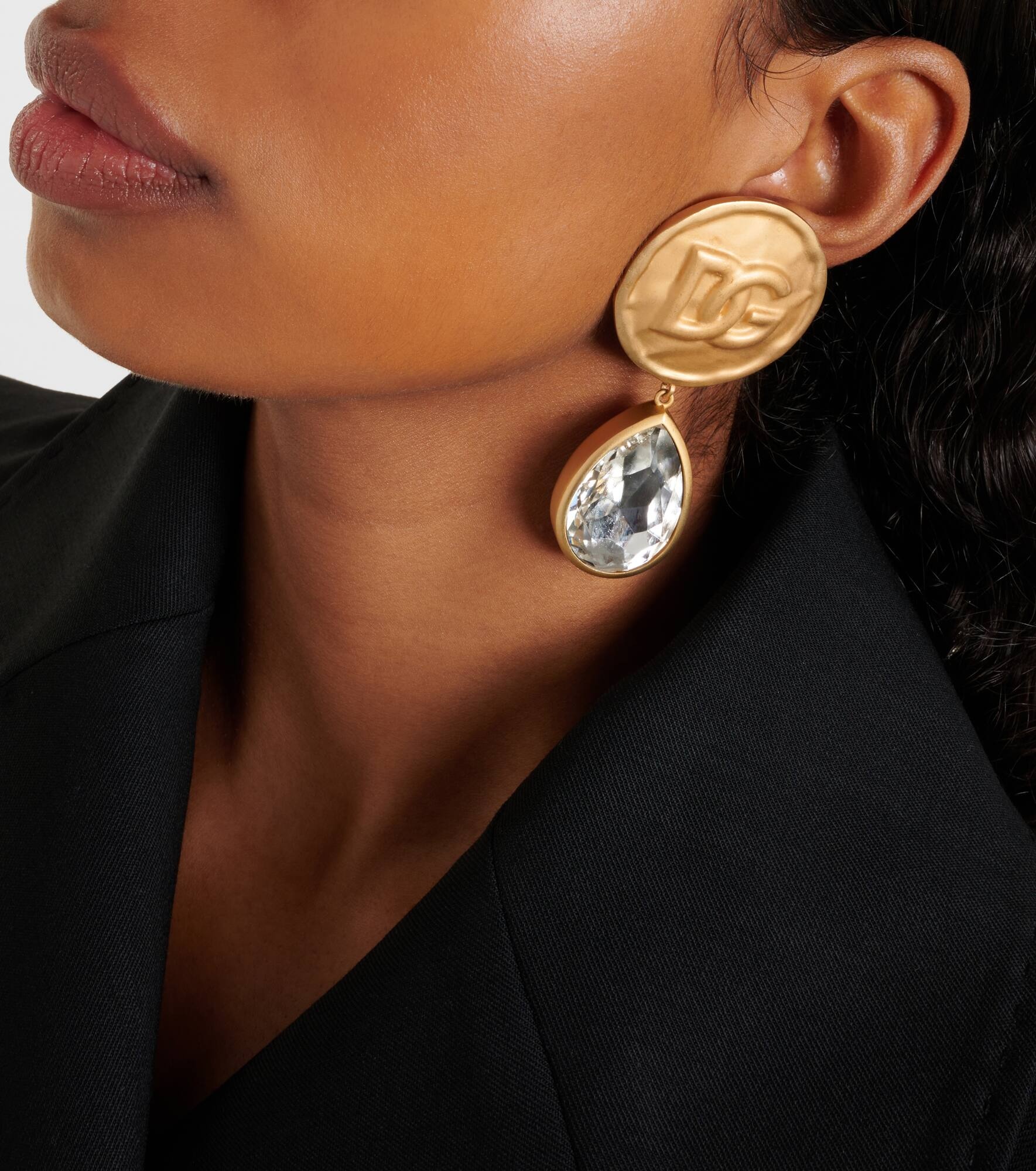 DG crystal-embellished drop earrings - 3