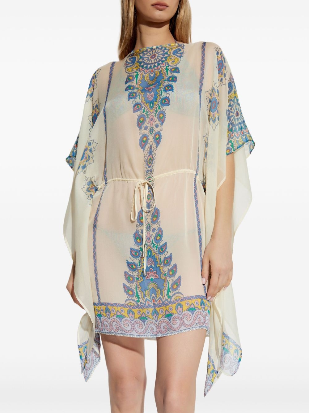 printed silk kaftan - 3