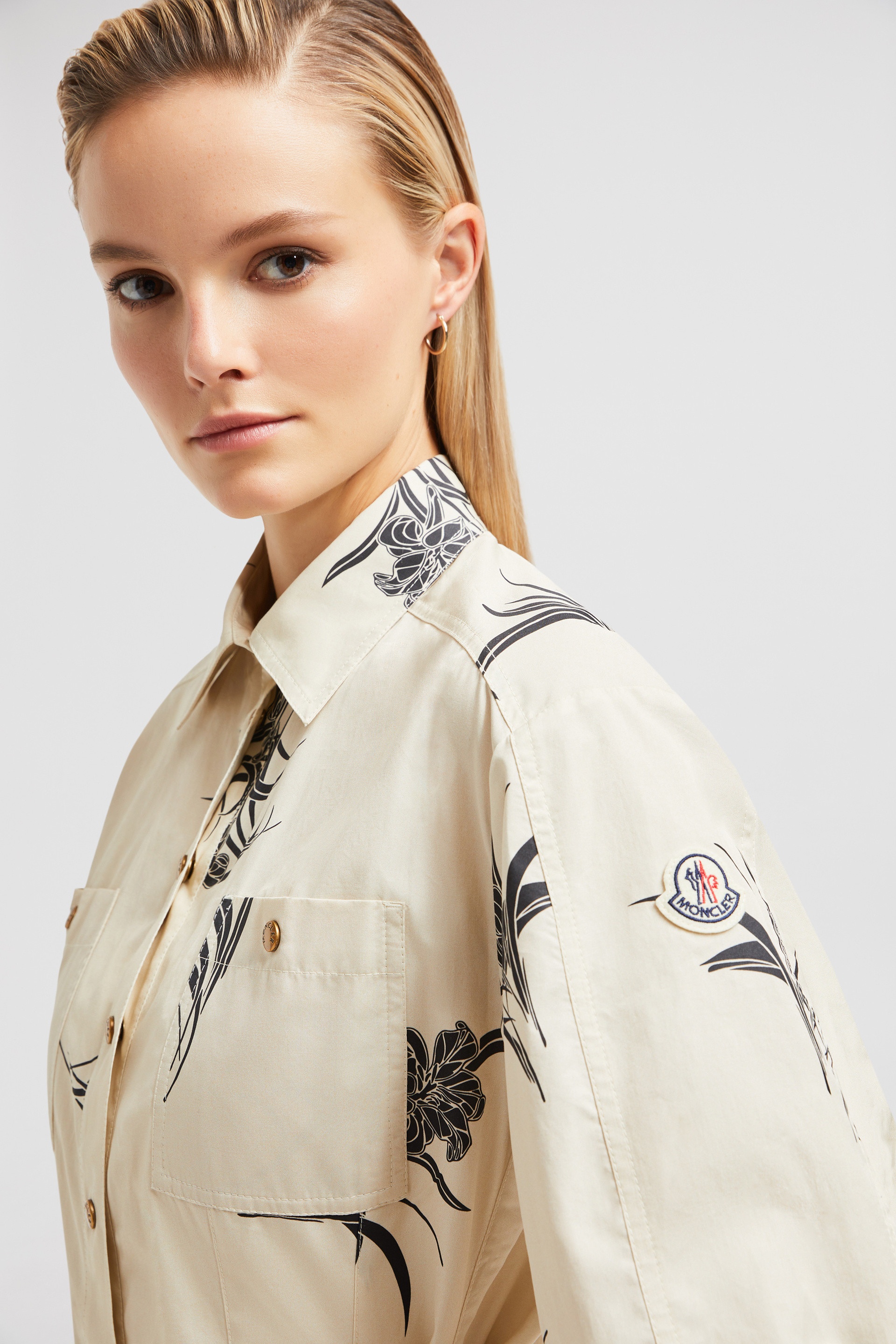 Floral Print Cotton Shirt Dress - 4