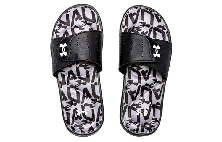 (WMNS) Under Armour Ignite 6 Graphic Footbed Slide 'Halo Grey Black' 3023767-105 - 5
