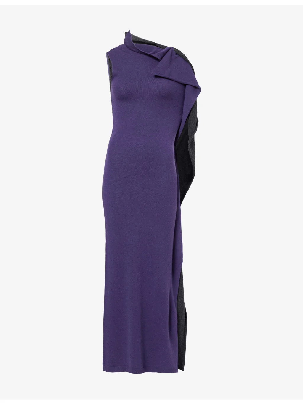 Magdalena Asymmetric Wool-Blend Maxi Dress - 1