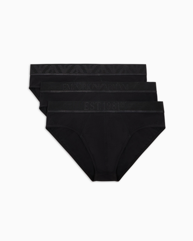 THREE-PACK OF ASV SHINY LOGOBAND ORGANIC-COTTON BRIEFS 1