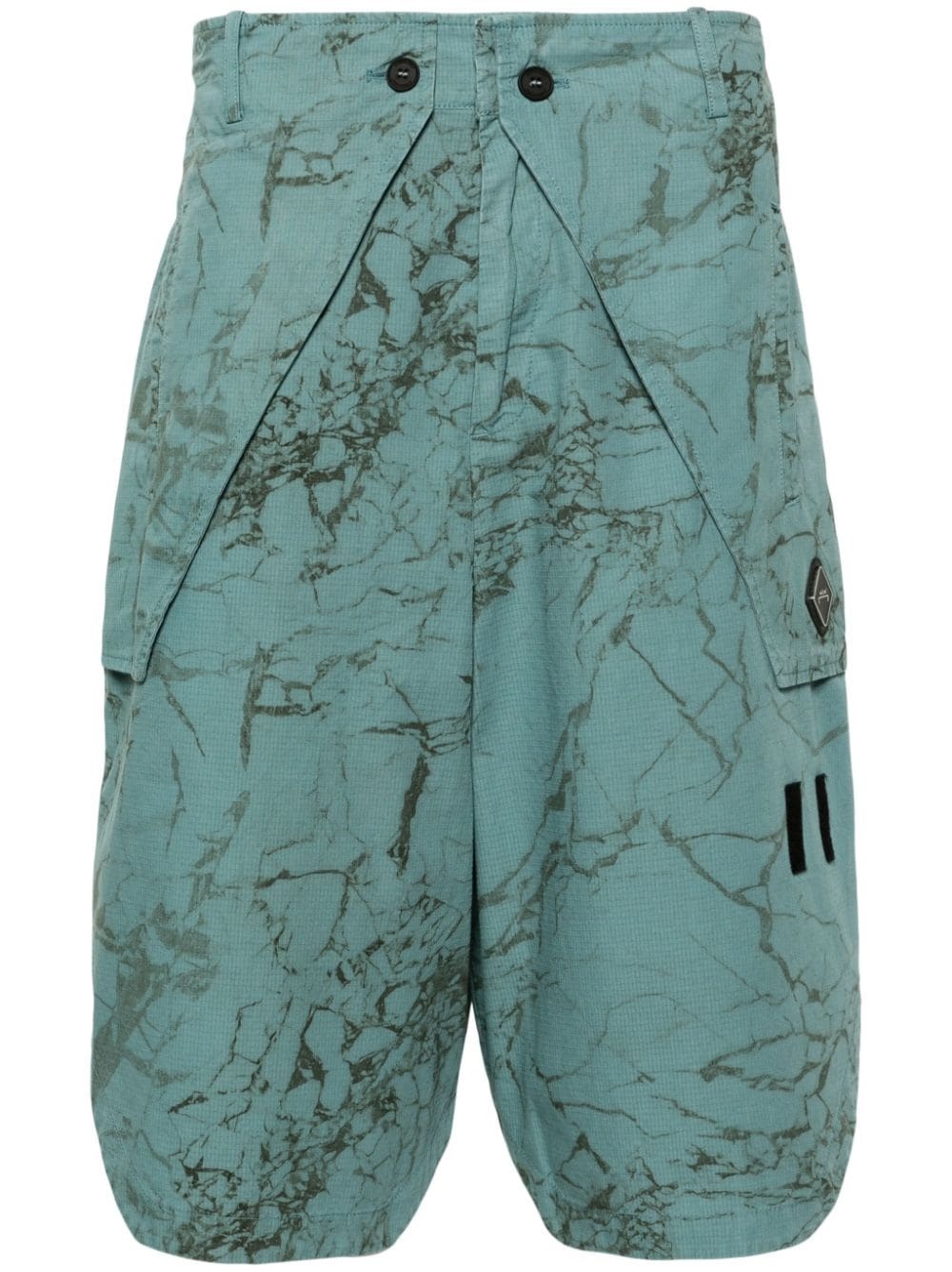 Overlay abstract-print cargo shorts - 1