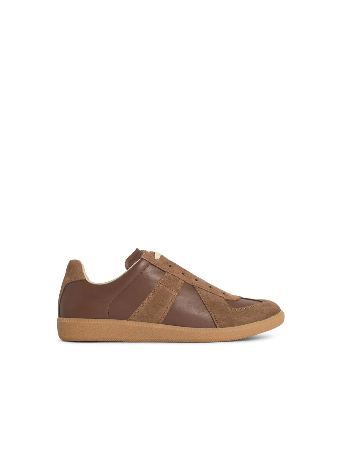 Maison Margiela 'Replica' Brown Nappa And Suède Sneakers Men - 1