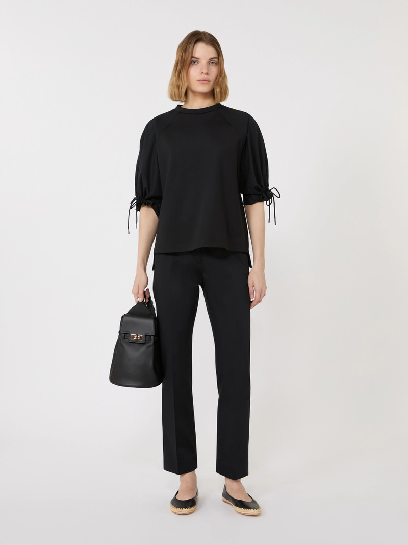 Max Mara WEST Cotton-blend jersey T-shirt - BLACK outlook