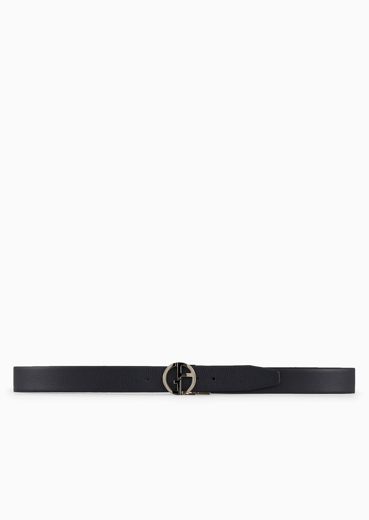 Reversible belt in smooth and pebbled leather - 3