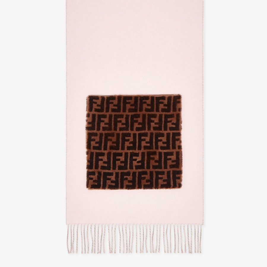 Pink wool and cashmere scarf - 1