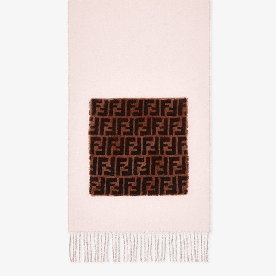 Pink wool and cashmere scarf - 1