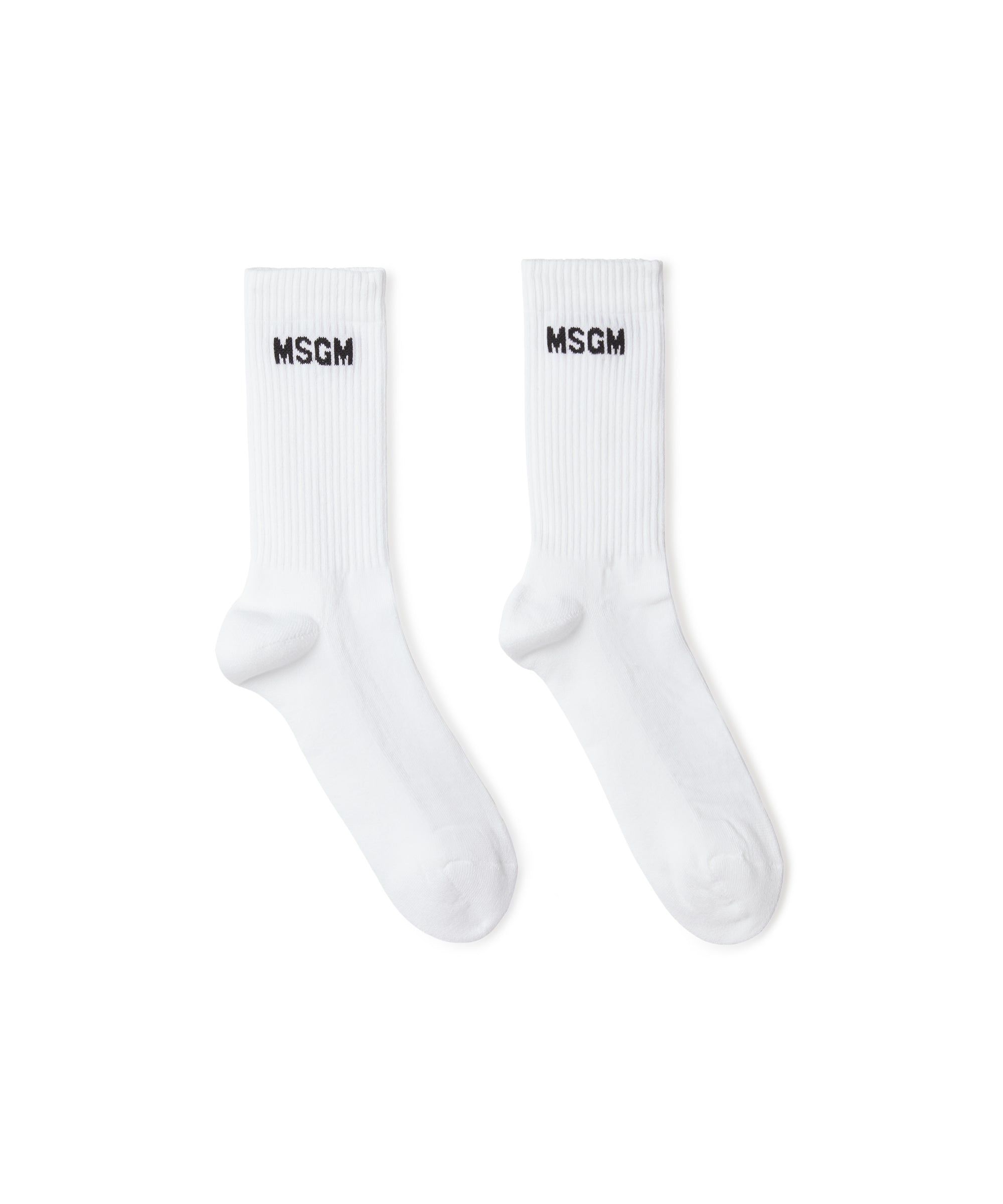 Solid color cotton socks with MSGM logo - 1