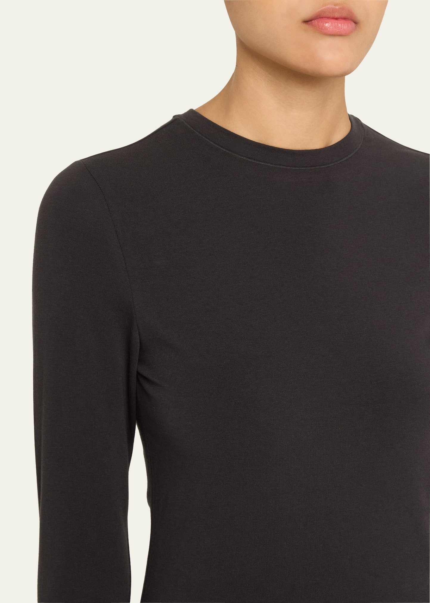Cotton Jersey Long-Sleeve Crewneck T-Shirt - 5