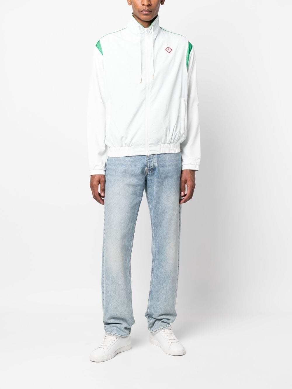 perforated panelled  track jacket - 2