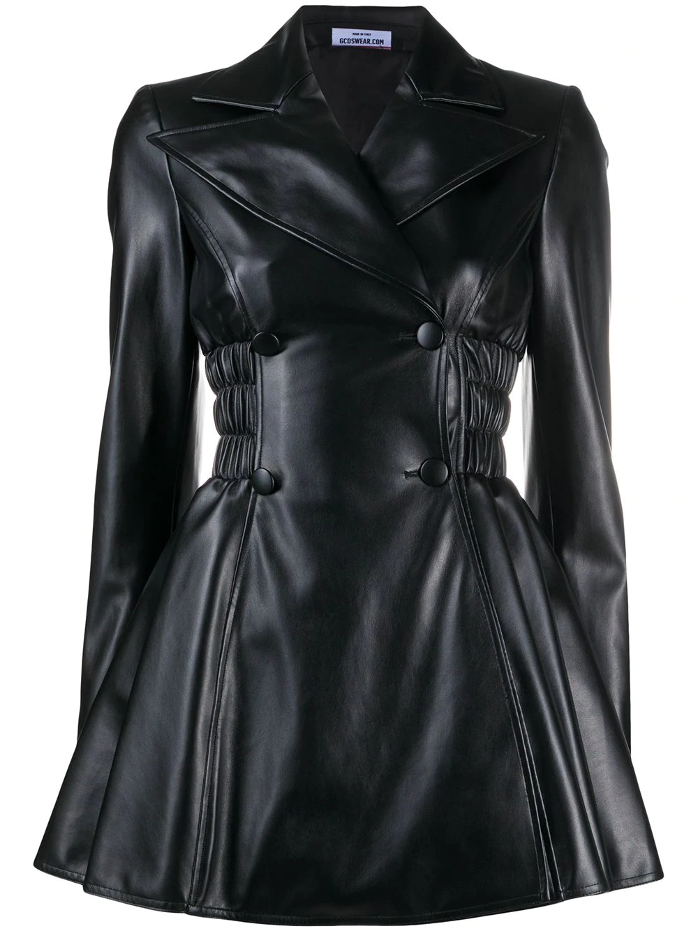 faux-leather mini dress - 1