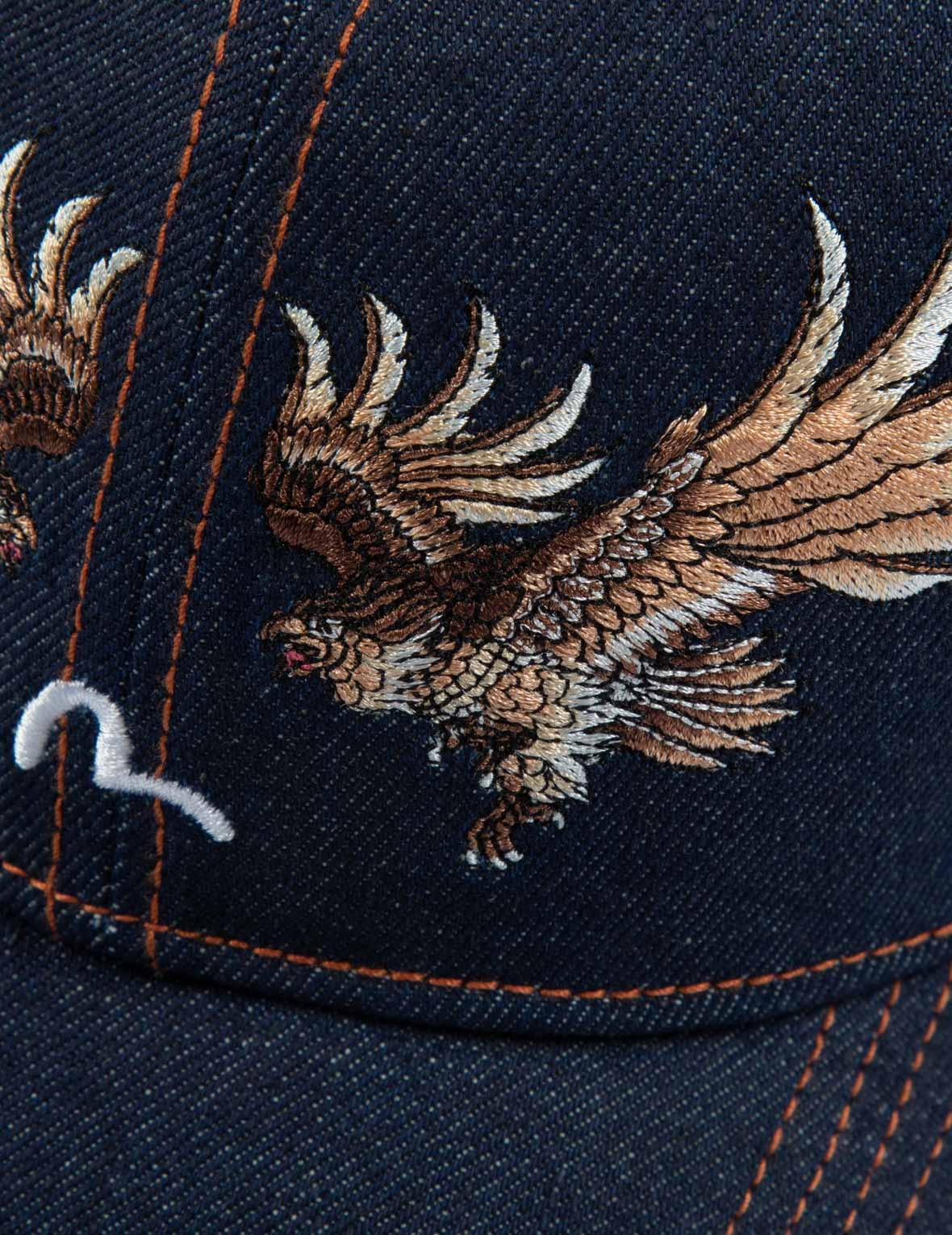 EAGLE AND SEAGULL EMBROIDERY DENIM CAP - 7